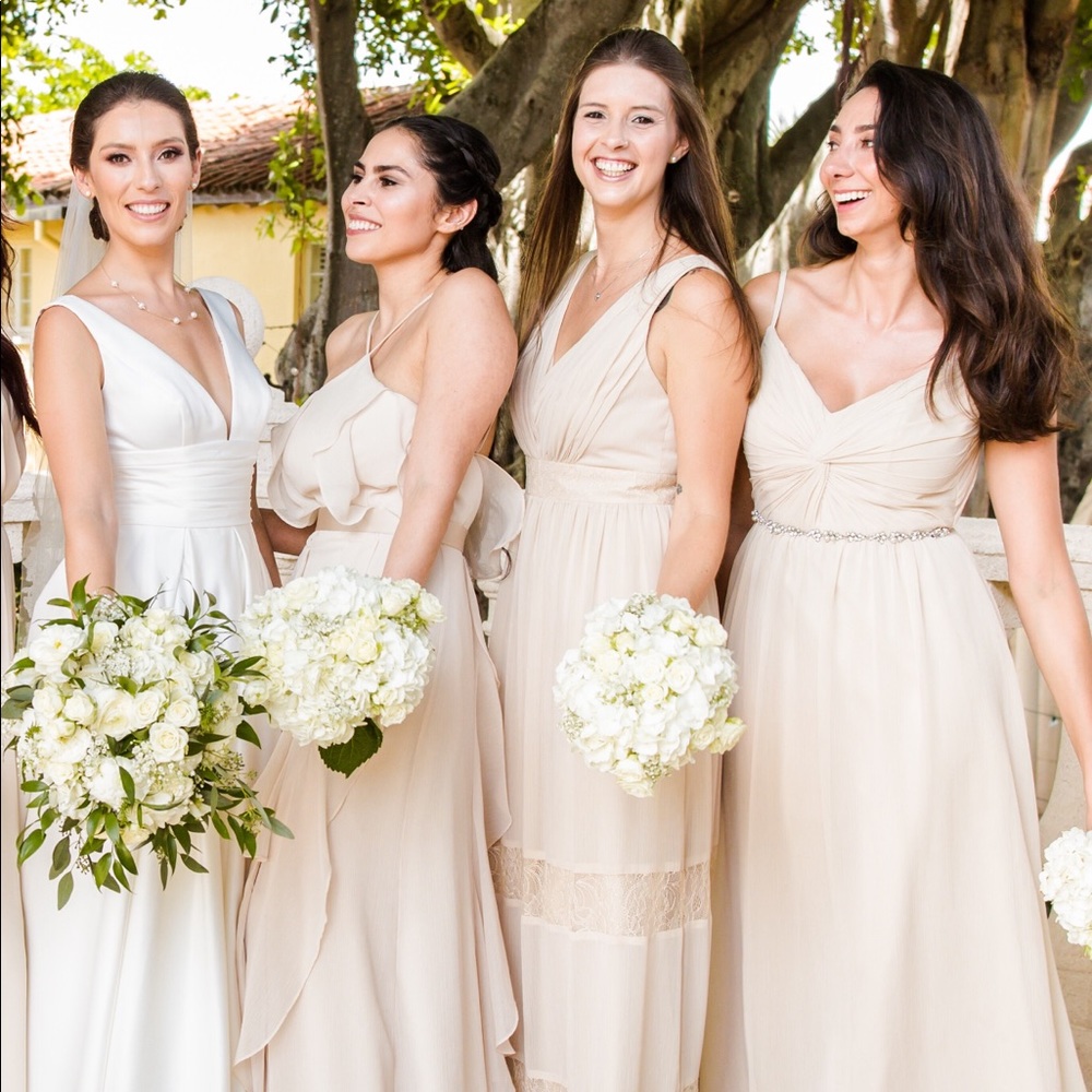 David’s Bridal Champagne bridesmaid dress